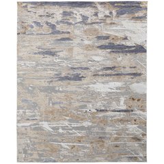 Laina Transitional Abstract, Tan/Orange/Ivory, 9'-8" x 12'-8" Area Rug