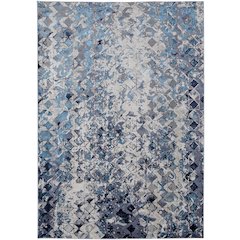 Indio Modern Diamond, Blue/Ivory/Gray, 3'-11" x 6' Accent Rug