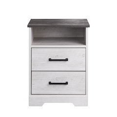 Nightstand Bedside Table, Washed White Nightstand for Bedroom