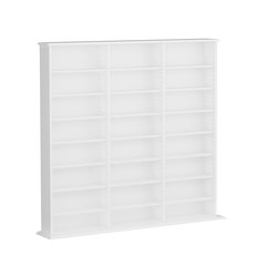 3 Column Display Cabinet White Engineered Wood with 21 Adjustable Shelves