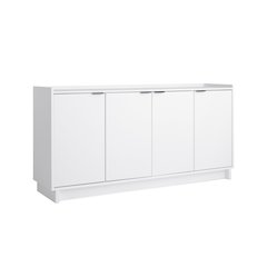 Simply Modern 4-Door Console Table White Engineered Wood Sideboard