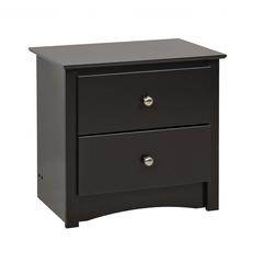 Black Sonoma 2 Drawer Nightstand
