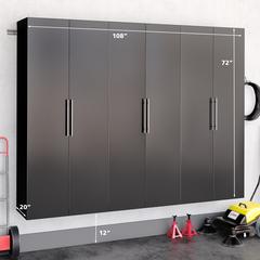 Black HangUps 108" Storage Cabinet Set E - 3pc