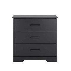 Nightstand Bedside Table, Black Nightstand for Bedroom, End Table with 3 Drawers