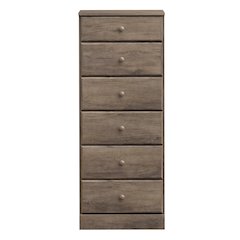Astrid 6-Drawer Tall Chest, Drifted Gray
