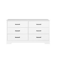 Dresser, White Dresser for Bedroom, Chest of Drawers with 6 Drawers