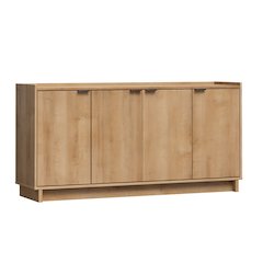Simply Modern 4-Door Console Table Natural Oak Engineered Wood Sideboard