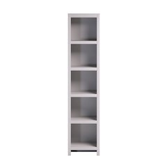 Moda 80" Tall 5-Tier Narrow Bookcase in White with 5 Shelves