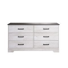 Chest, Wooden Bedroom Dresser with 6 Storage Drawers, 18.25in x 53.25in x 28.5in