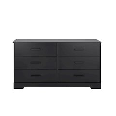 Dresser, Black Dresser for Bedroom, Chest of Drawers with 6 Drawers