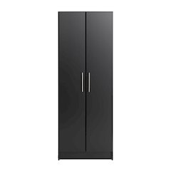 Storage Cabinet with Fixed and Adjustable Shelves, Black
