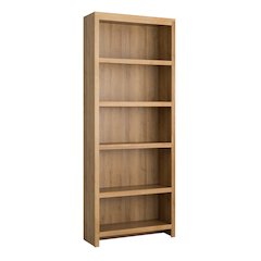 Moda 5-Tier Tall Bookcase Oak Engineered Wood Bookshelf with Storage