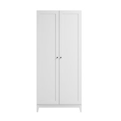 Yaletown 72" Tall Storage Cabinet in White with Solid Wood Legs