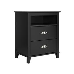 Yaletown 2-Drawer Tall Nightstand, Black
