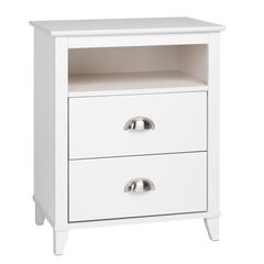 Yaletown 2-Drawer Tall Nightstand, White