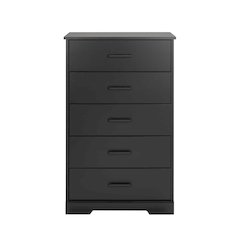 Rustic Ridge Black 5 Drawer 18.5"D x 27.5"W x 43.5"H Dresser