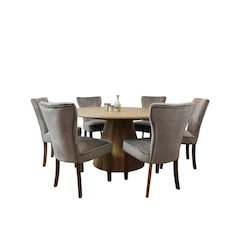 Jaden 60" Dining Table with 3 sets of Cleo Side Chairs in Mink