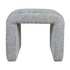 Modern Curved Upholstered Waterfall Jacquard Petite Ottoman Bench - Set of 2
