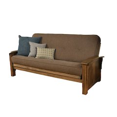 Washington Frame-Rustic Walnut Finish-Linen Cocoa Mattress