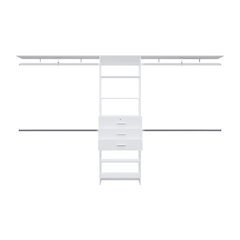 Salina Closet System, 3 Drawers, 5 Shelves, White