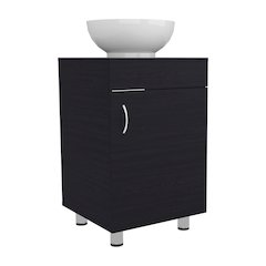 Vicksburg Bathroom Vanity, 1 Door, 4 Legs, Black Wengue