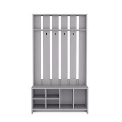 Norton Hall Tree with 7 Shelves, Smokey Gray