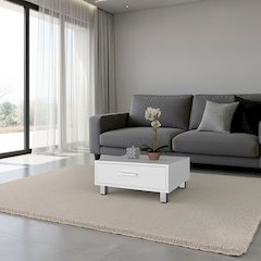 Athens Coffee Table, One Drawer, Four Legs, White
