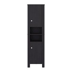 Navassa Bathroom Cabinet, 2 Doors, 6 Shelves, Black Wengue