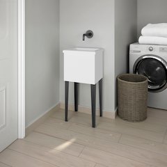 Kulm Utility Tub with 4 Legs and Large Wash Basin, White