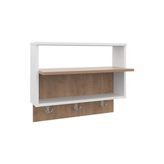 Norco Wall Shelf, 3 Shelves, White / Natural Oak