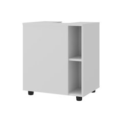Foscoe Storage Cabinet, 1 Door, 3 Shelves, 4 Legs, White