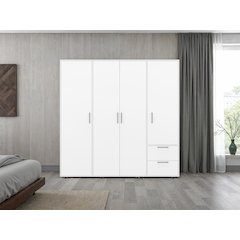 Beluga Armoire 4 Doors, 4 Shelves, 2 Drawers, White