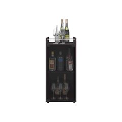 Boon Minibar Cabinet, 1 Glass Door, 3 Shelves, Black Wengue