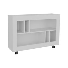 Lacey Console Table Cart, 5 Shelves, 4 Casters, White