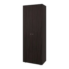 Lisle Armoire, 2 Doors, 2 Shelves, Walnut / Black Wengue