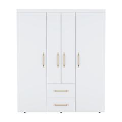 Valier Wardrobe, Deluxe Armoire with Multiple Storage Options and Metal Accents