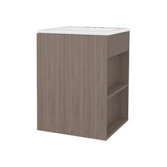 Froid Bathroom Vanity, 1 Door, 3 shelves, Smokey Oak