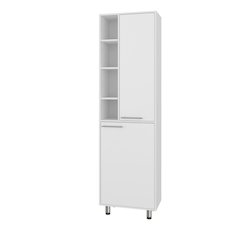 Enetai Kitchen Pantry, 2 Doors, 9 Shelves, 4 Legs, White