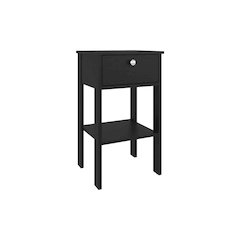 McRae Nightstand, 1 Drawer, 1 Shelf, 4 Legs, Black Wengue