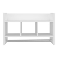 Dell Wall Shelf with Towel Bar, 2 Shelves, White