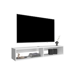 Lakes TV Stand with 2 Shelves, White