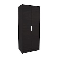 Berne Armoire, 2 Doors, 3 Shelves, Black Wengue