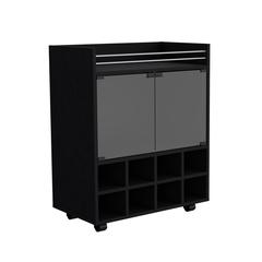 Nightstand, Wall Mounted with Single Drawer and 2-Tier Shelf, Light Gray