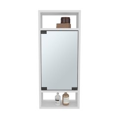 Sayre Medicine Cabinet, 1 Door, 5 Shelves, 1 Mirror, White