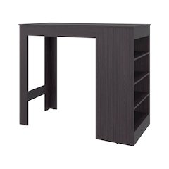 Dulac Kitchen Island, 4 Shelves, Black Wengue