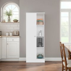 Multi-Storage Cabinet with Storage Compartments, Versatile Organization, White