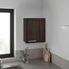 Sterling Wall Cabinet with 1 Door and 2 Shelves, Dark Walnut