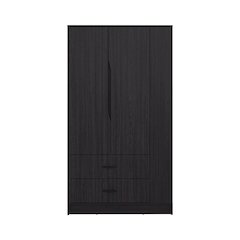 Melvern Armoire, 3 Doors, 1 Drawer, 4 shelves, Black Wengue
