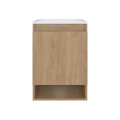 Elsie Bathroom Vanity, 1 Door, 2 Shelves, Natural Oak