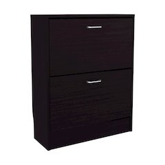 Entiat Shoe Rack, 2 Doors, Black Wengue